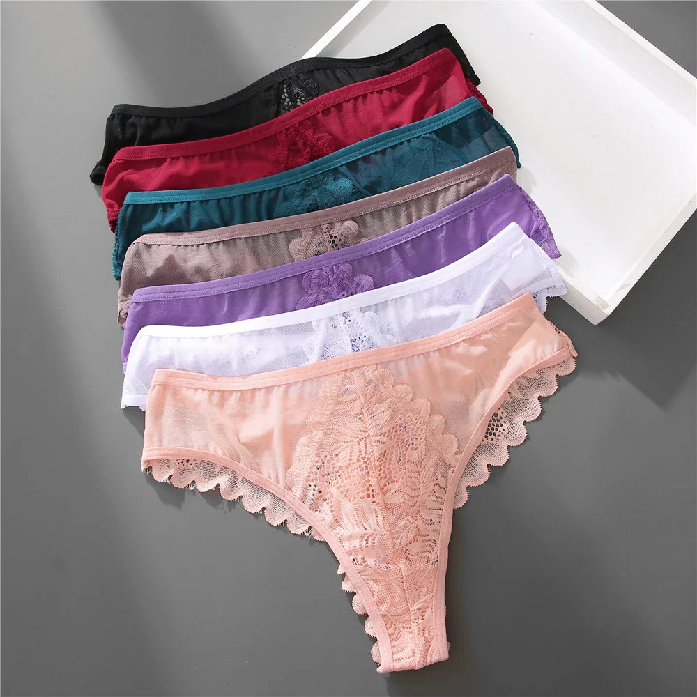 Women's Mesh Lace G-String Thong | Sheer Patchwork Sexy Underwear (S–XL)
