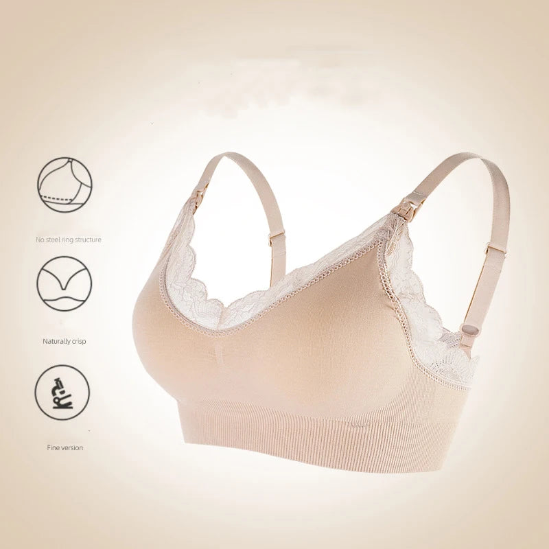 Women's Wireless Nursing Bra – Seamless Breathable Maternity Breastfeeding Bra