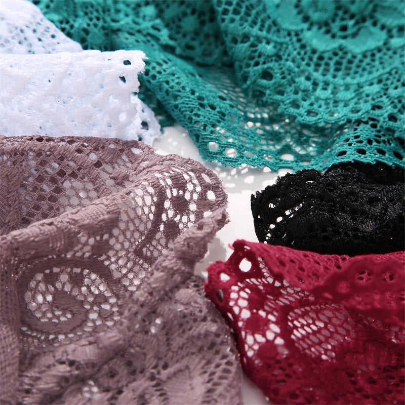3-Pack Floral Lace Boyshort Panties – Low-Rise Ultra-Thin Underwear for Women (S–XL, 10 Color Sets)