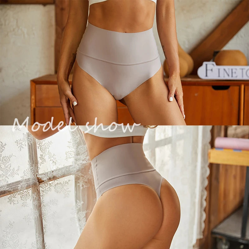 High Waist Seamless Thong — Smooth Sculpting G-String Panties