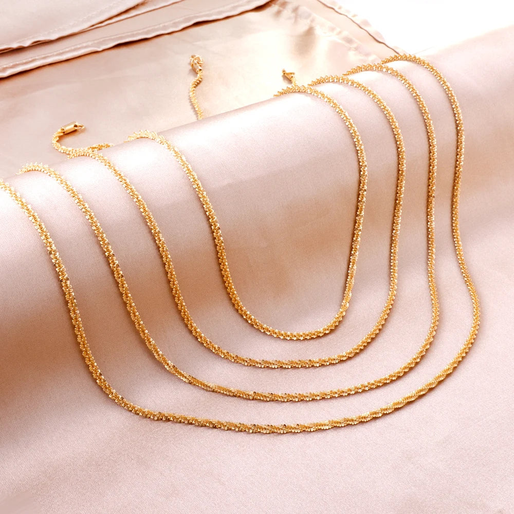 Sparkling Chain Choker Necklace – Minimalist Stainless Steel Clavicle Collar for Women