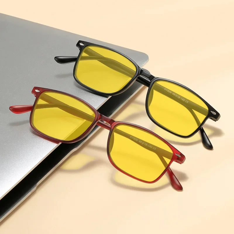 Rectangle Tinted Glasses | Orange & Red Lens Styles