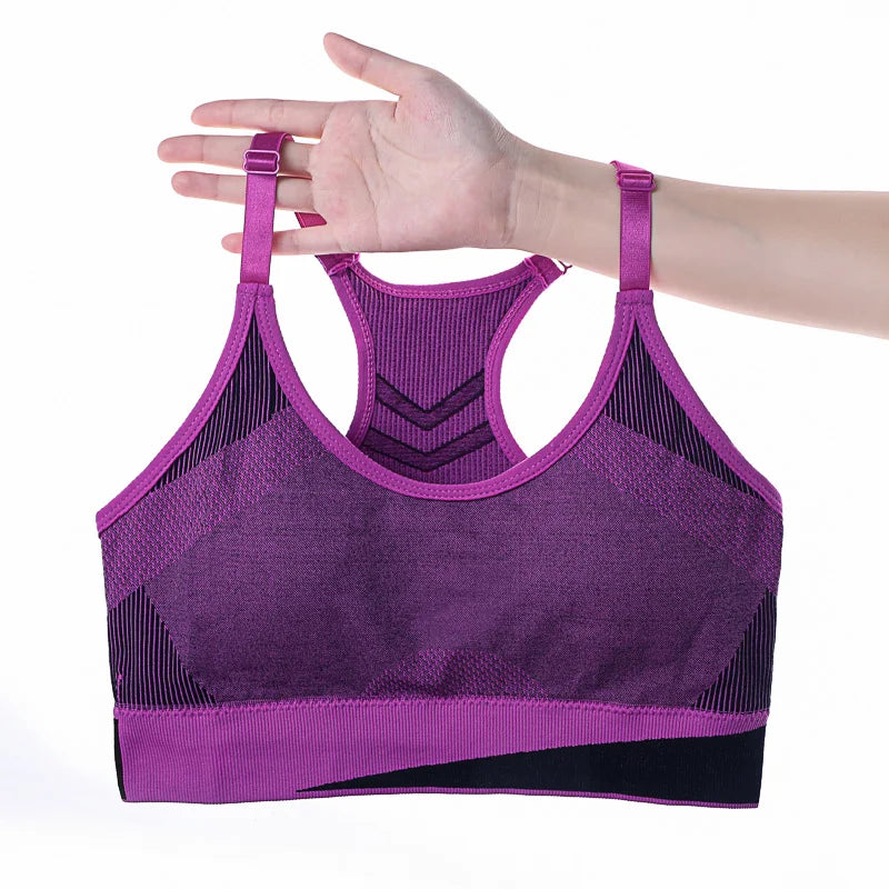 Women's Double Layer Seamless Sports Bra – Sweat-Absorbing Shockproof Padded | Gym Yoga Running