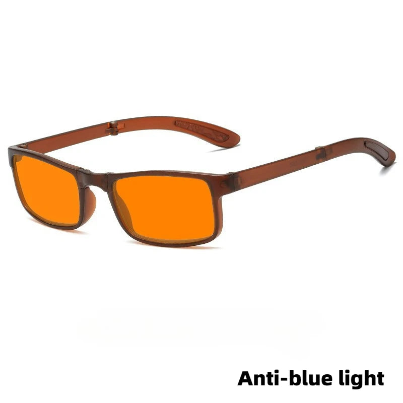 Foldable Rectangular Glasses | Orange & Red Lens Options