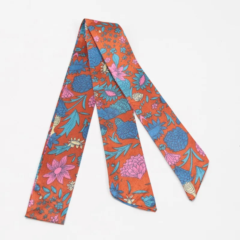 Skinny Scarf Hair Small Women Simple Style Handle Ribbon Fashion Printing Hairband Headscarf Beautiful Scarves Bags for Women