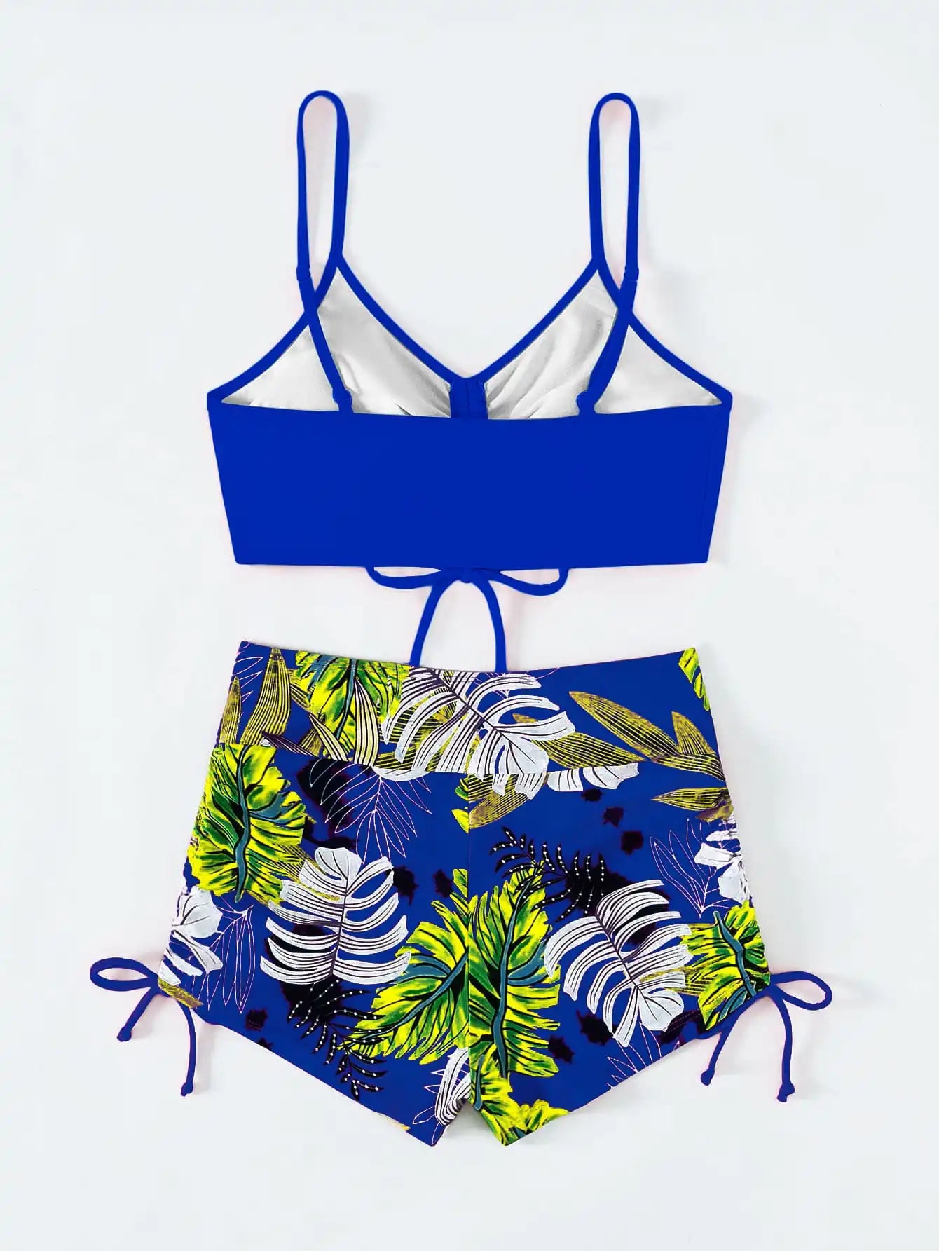 High Waist Shorts Bikini Set — Drawstring Top & Swim Shorts | Women's Swimwear