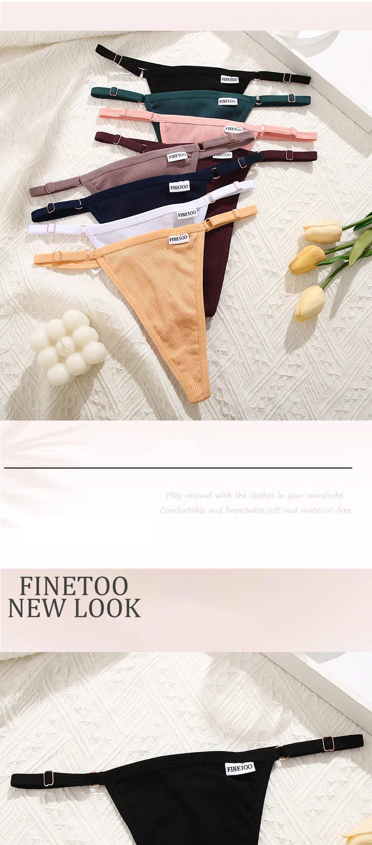 5-Pack Seamless Cotton G-String Panties – Adjustable Waist Low-Rise Underwear for Women (S–XL, 8 Color Sets)