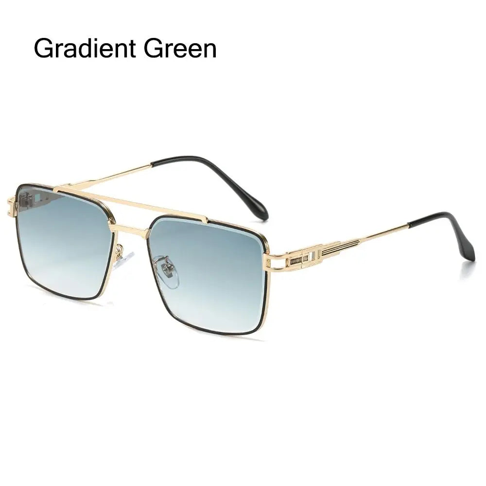 Double-Bridge Rectangle Sunglasses | Gradient Lens Options