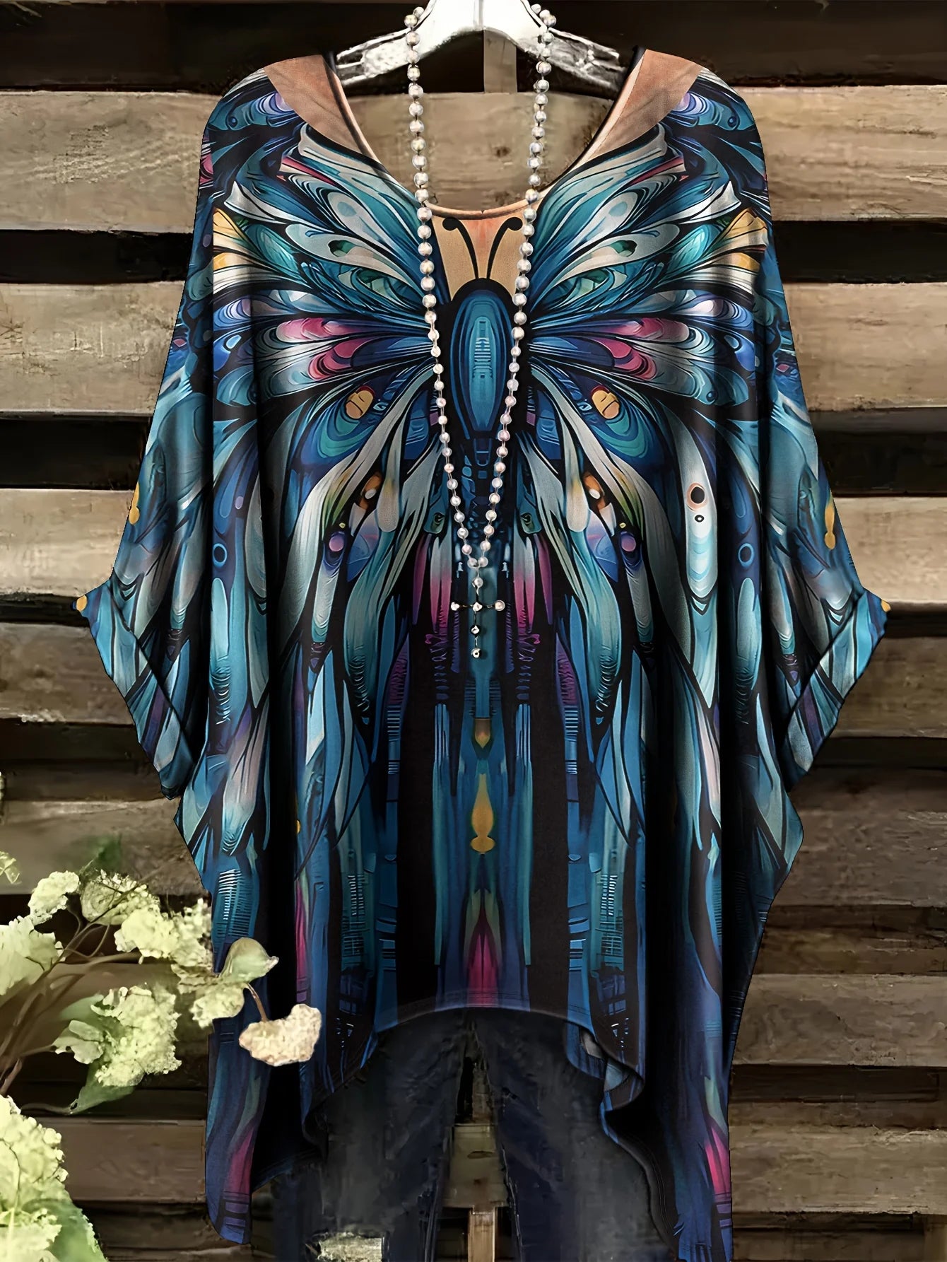 Women Plus Size T-Shirt Star Plant Floral Print Swallow Tail Short Sleeve Round Neck Casual Tops For Vacation Daily Work