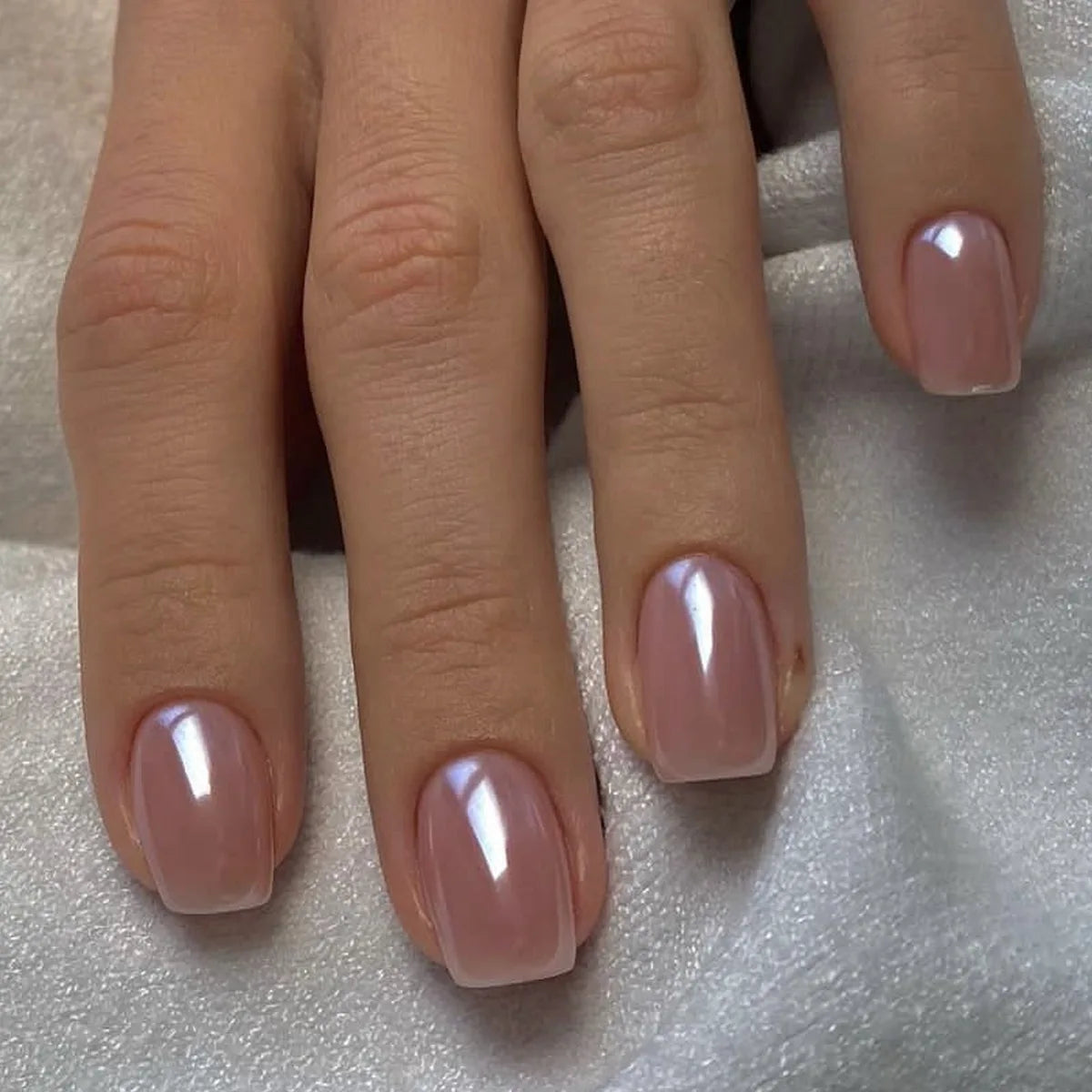 Short Squoval Press-On Nails - Glossy Solid Colors, 24-Piece Set
