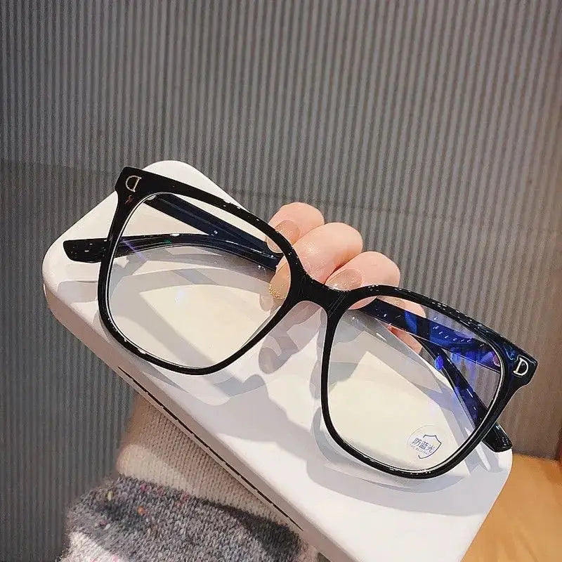 Oversized Square Myopia Glasses | Black, Pink & Clear Frames