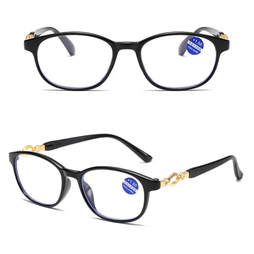 Oval Reading Glasses | Black, Red or Purple, +1.00 to +4.00