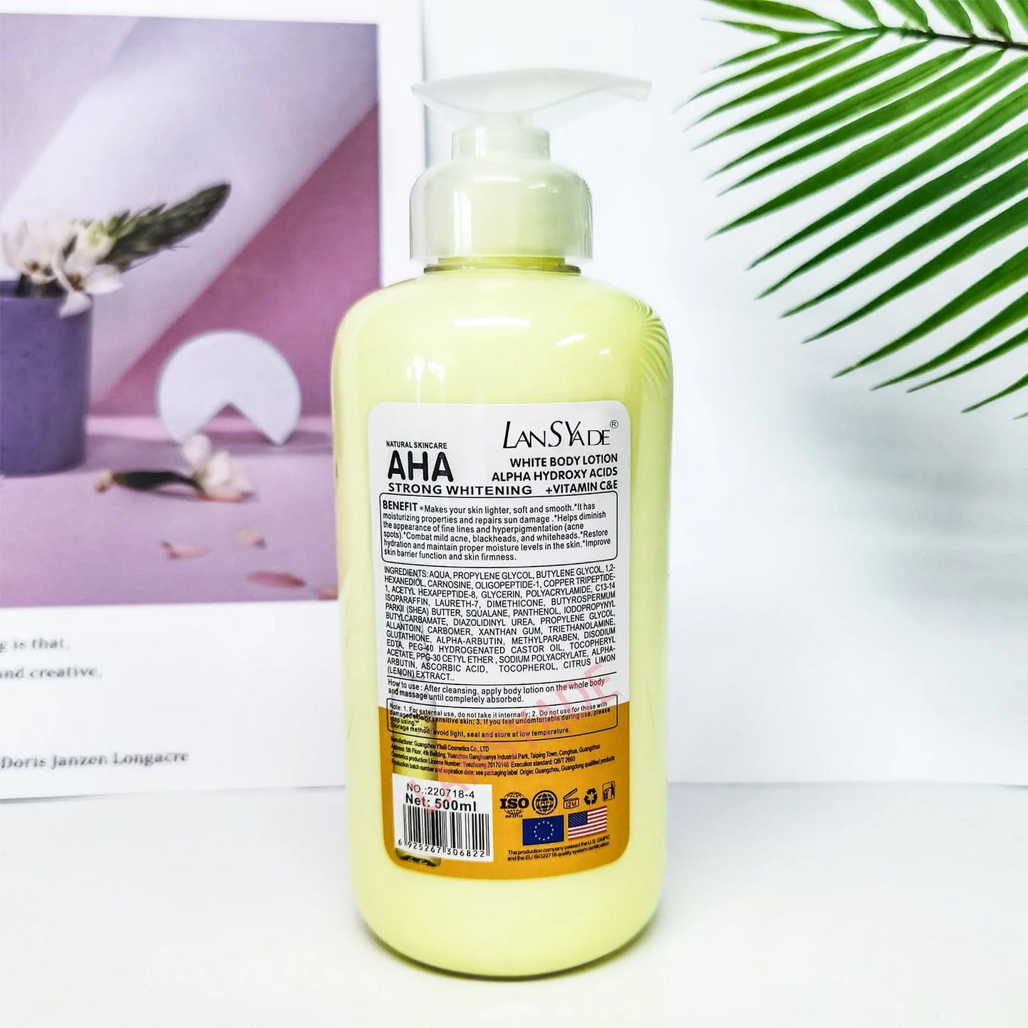AHA + Vitamin C & E Whitening Body Lotion – Brightening, Exfoliating & Anti-Aging Body Cream (500ml)