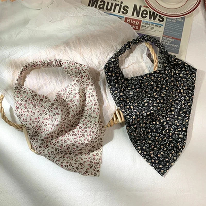 Floral Kerchief Headwear Wrist Head Wrap Scarf Triangular Headscarf Accessories Hair Band Fashion Women Hats Creative Gifts