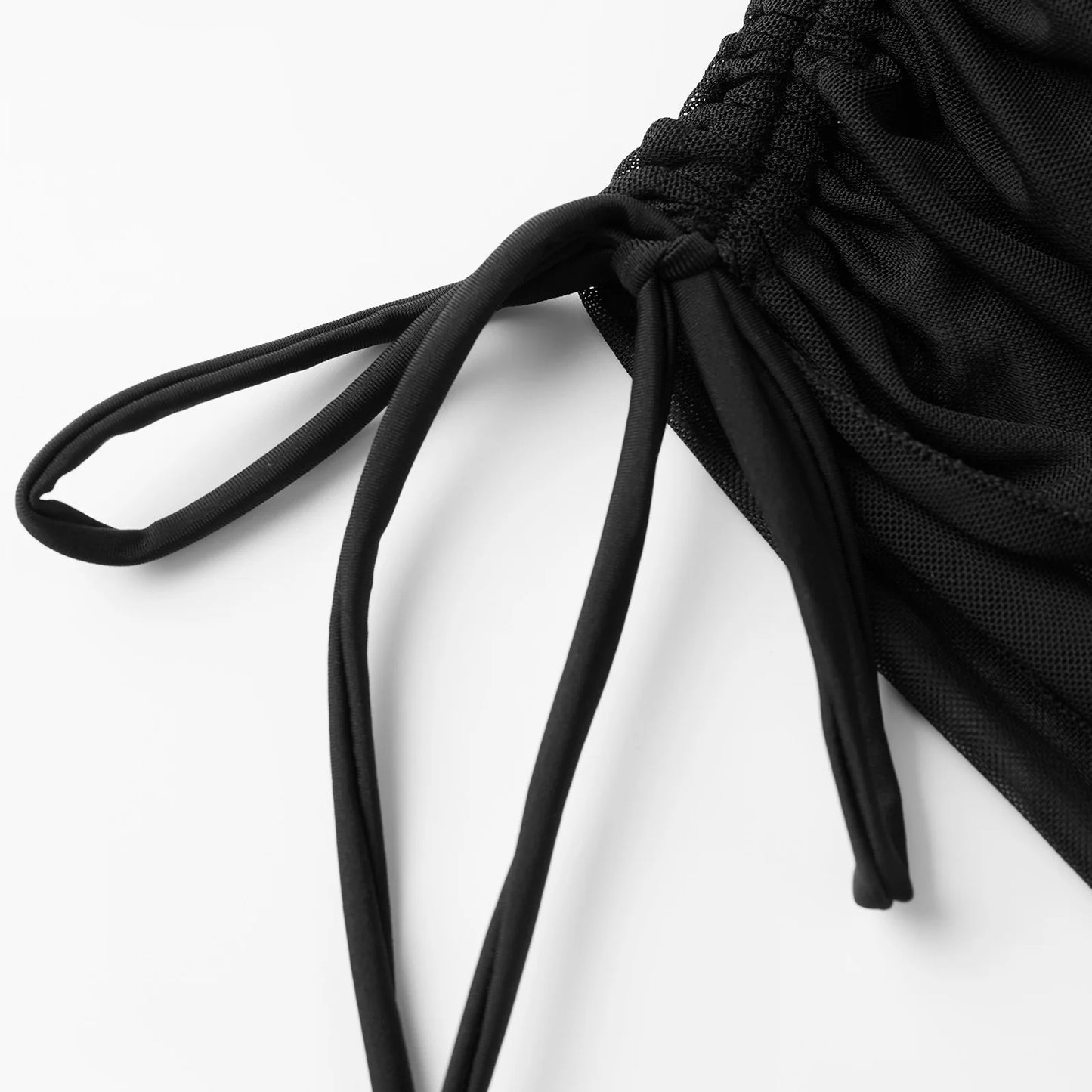 One Shoulder Mesh Swimdress — Ruched Mini Monokini | Women's Swimwear