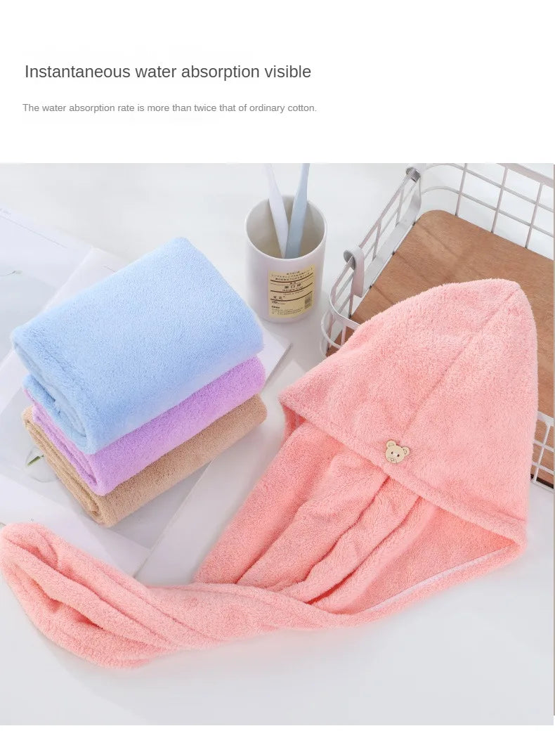 Microfiber Hair Drying Towel Wrap – Quick-Dry Turban for Women, 25x63cm (5 Colors)