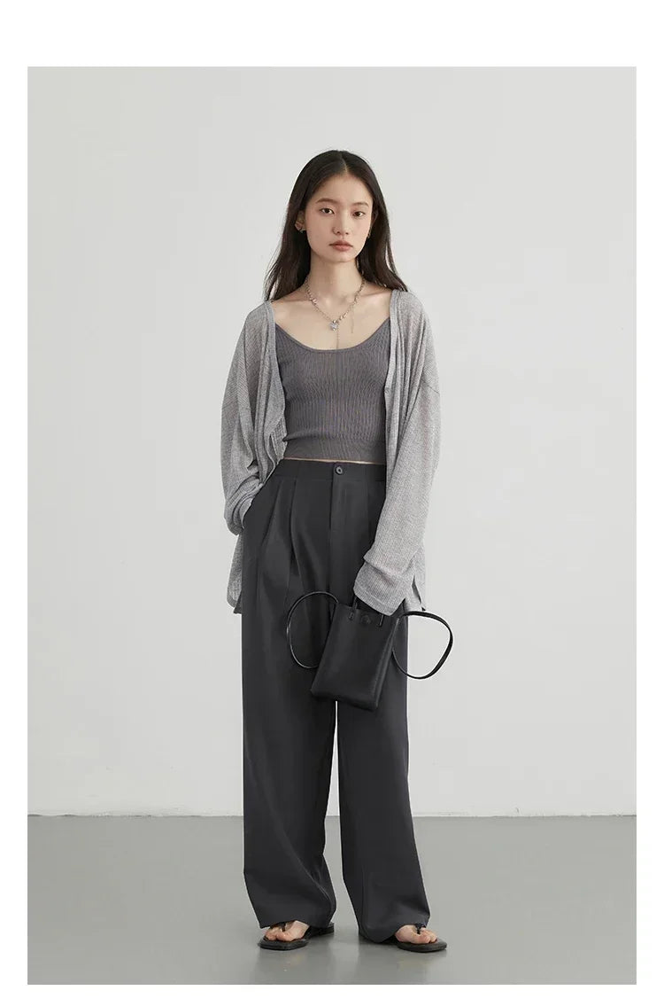 Lightweight V-Neck Button Cardigan — Sun Protection Knit | Women's Tops