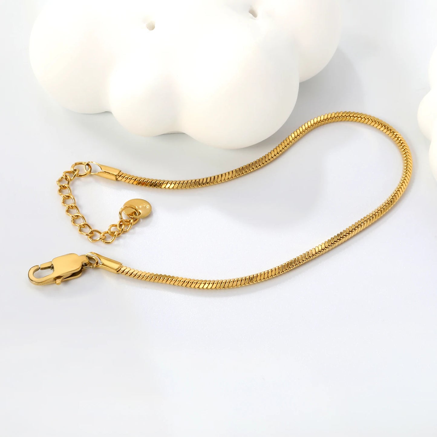 Blade Chain Bracelet – 18K Gold-Plated Snake Chain Stainless Steel Wrist Bracelet for Women