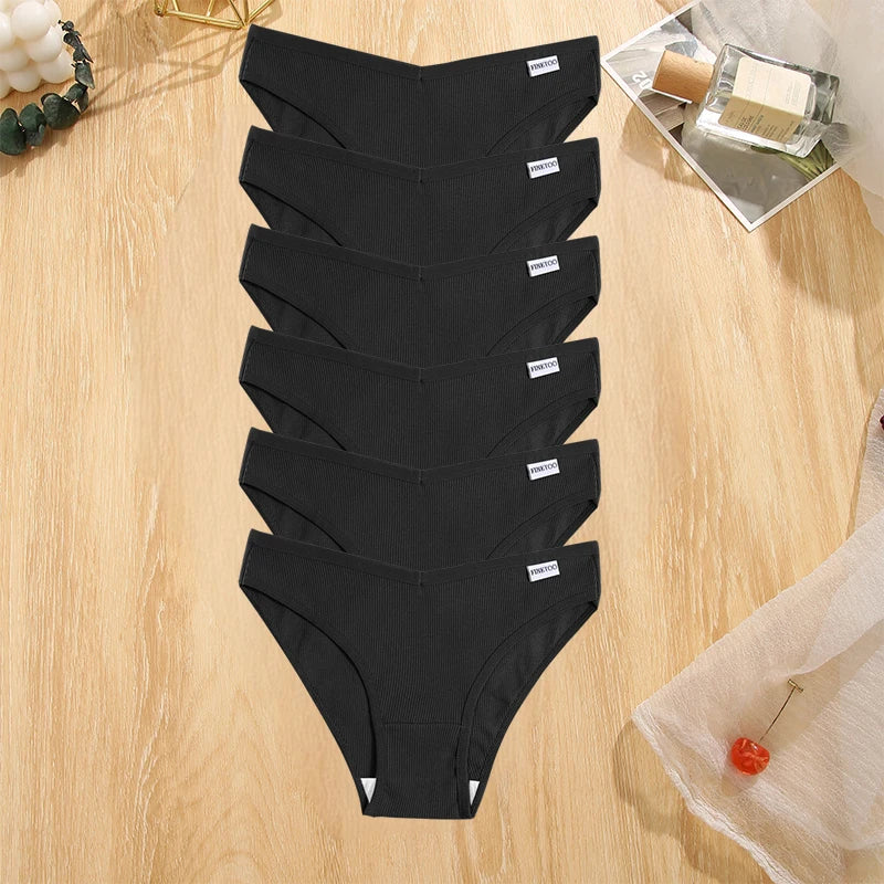 FINETOO 6Pcs/Set M-4XL Sexy Cotton Panties Female Underpants Sexy Panties for Women Briefs Underwear Plus Size Pantys Lingerie