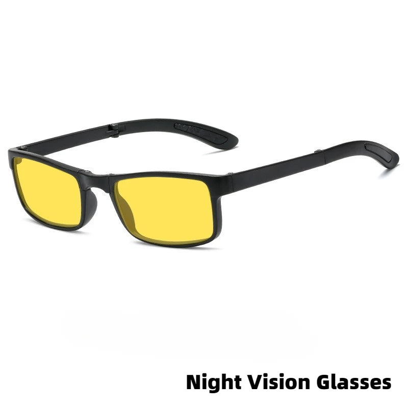 Foldable Rectangular Glasses | Orange & Red Lens Options