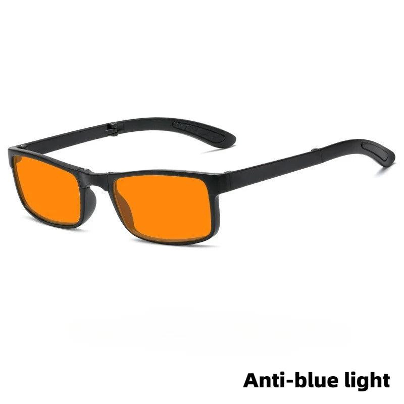 Foldable Rectangular Glasses | Orange & Red Lens Options