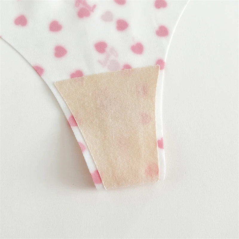 5-Pack Ice Silk Printed Thongs — Seamless Low-Rise G-String Panties