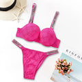 Women's Heart Pattern Lace Bralette & Panty Set – Stretchy Breathable Lingerie