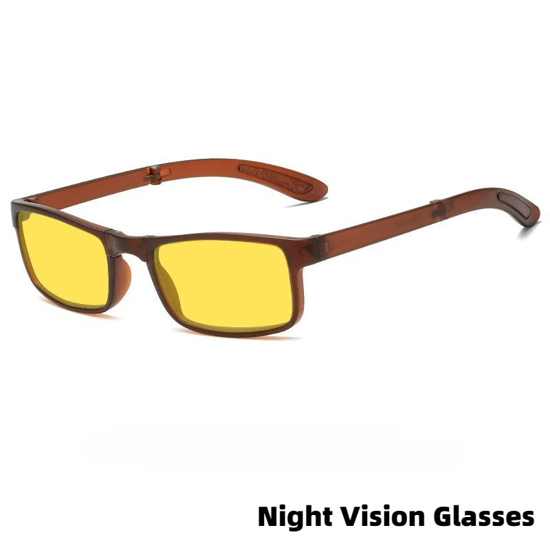 Foldable Rectangular Glasses | Orange & Red Lens Options
