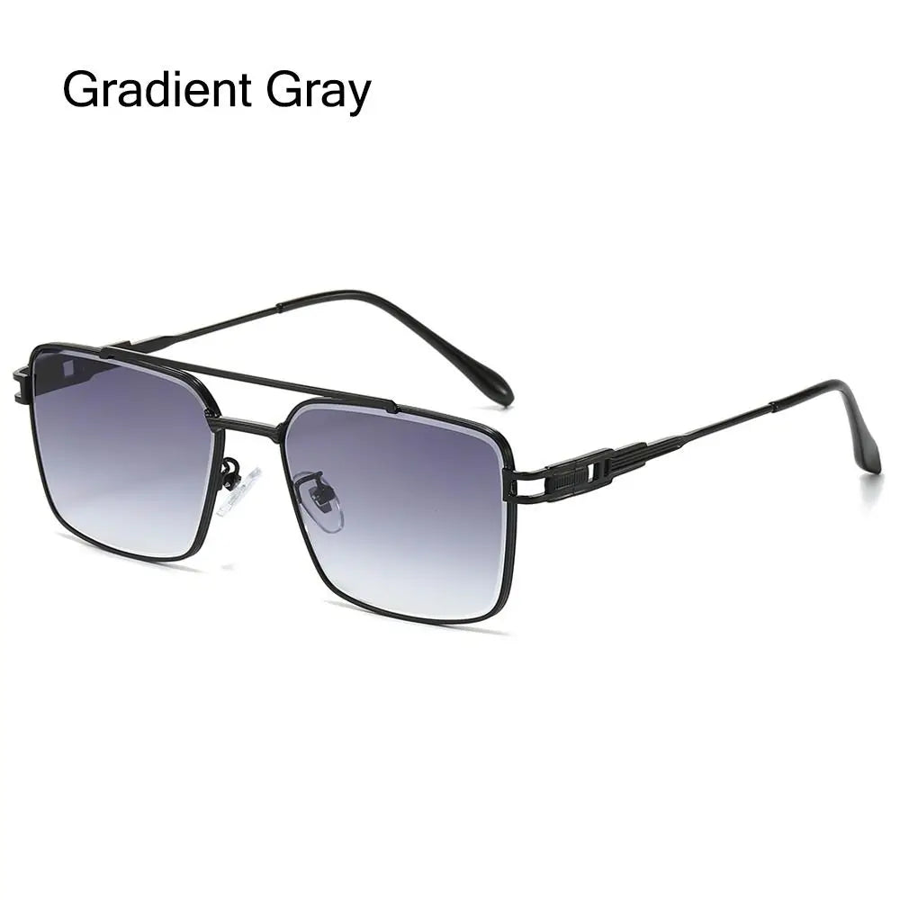 Double-Bridge Rectangle Sunglasses | Gradient Lens Options