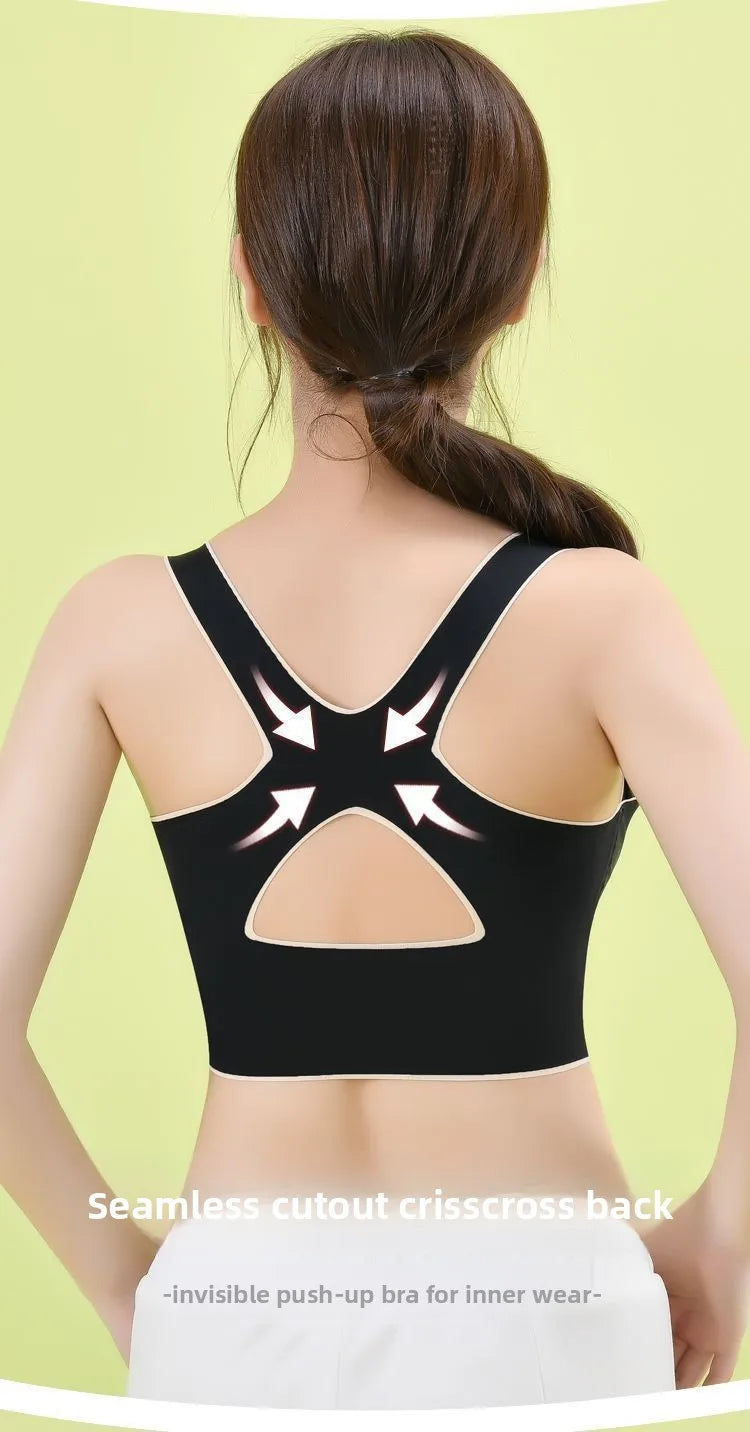Women's Seamless Sports Bra – Wire-Free Push-Up | Side Support Beauty Back