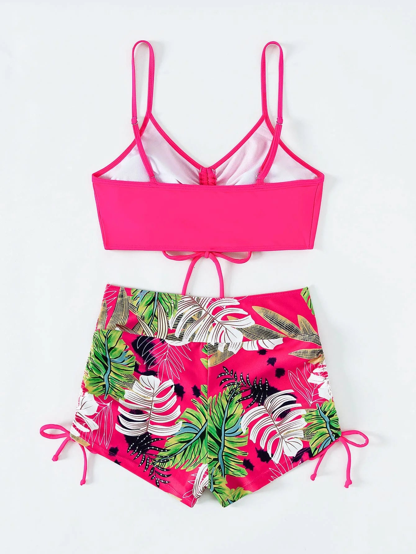 High Waist Shorts Bikini Set — Drawstring Top & Swim Shorts | Women's Swimwear