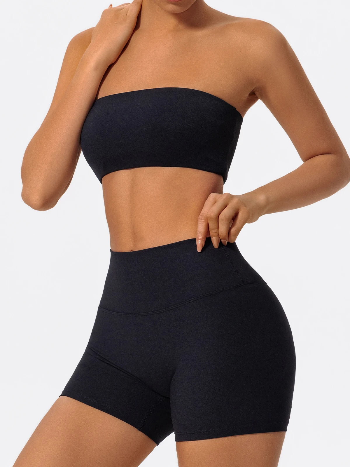 Women’s 2-Piece Workout Set – Strapless Sports Bra & Leggings for Yoga, Gym & Running