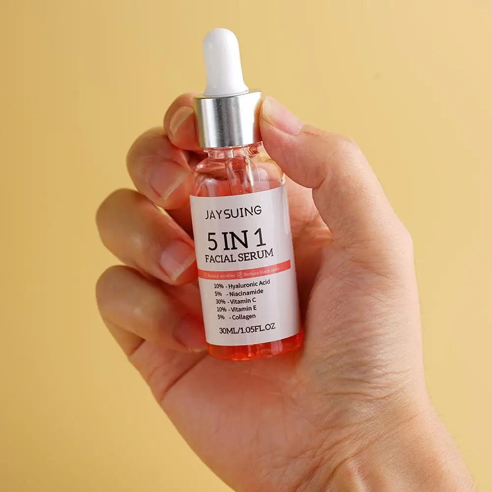 5-in-1 Vitamin C & Hyaluronic Acid Face Serum – Pore Minimizing, Brightening & Deep Moisturizing (30ml)