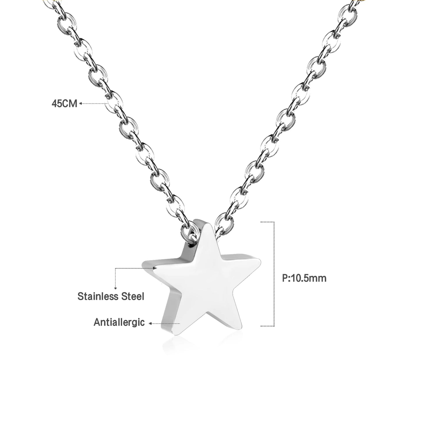 Heart Pendant Necklace – Stainless Steel Clavicle Choker for Women & Girls
