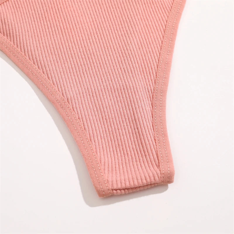 Double Strap Ring Detail Thong — Low-Rise Seamless G-String