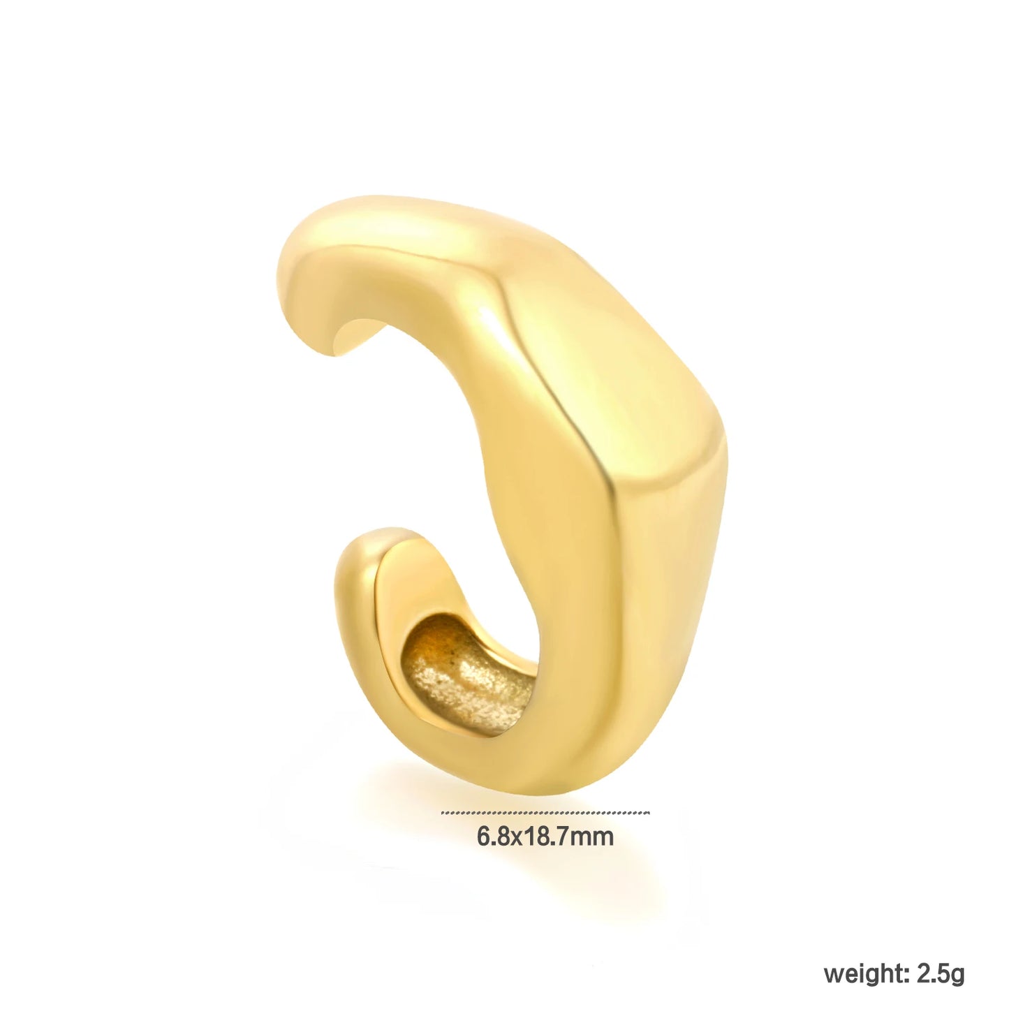 Zircon Ear Cuff – Minimalist 18K Gold-Plated Stainless Steel Clip Earring