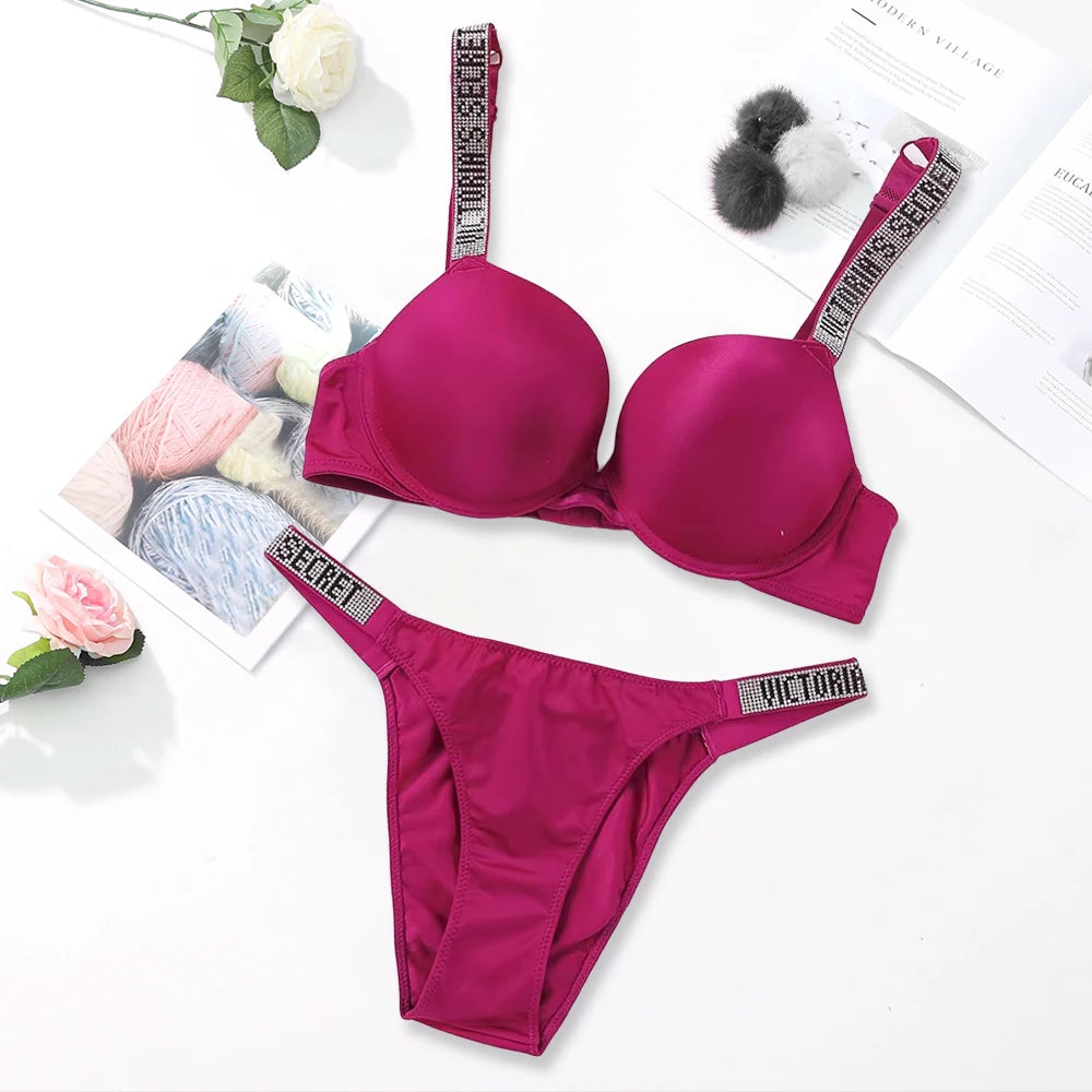 Women's Classic Push-Up Bra & Panty Set – Breathable Soft Lingerie