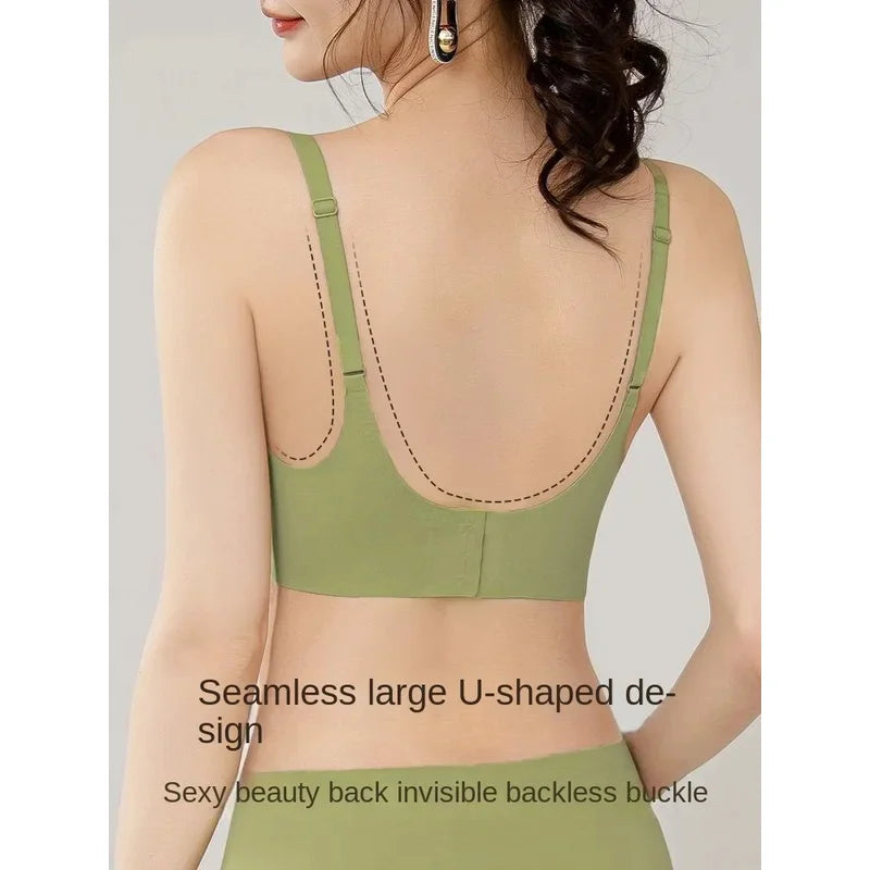 Women's Thickened Push Up Bra for Small Chest | Wireless Seamless Invisible Lift Bra (32–38, A–B Cup)
