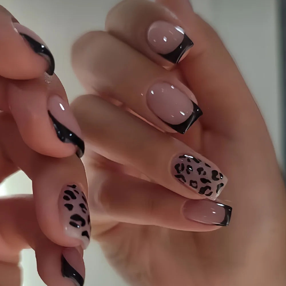 Short Ballerina Press-On Nails – Ombre Gradient Designs, 24 Pieces