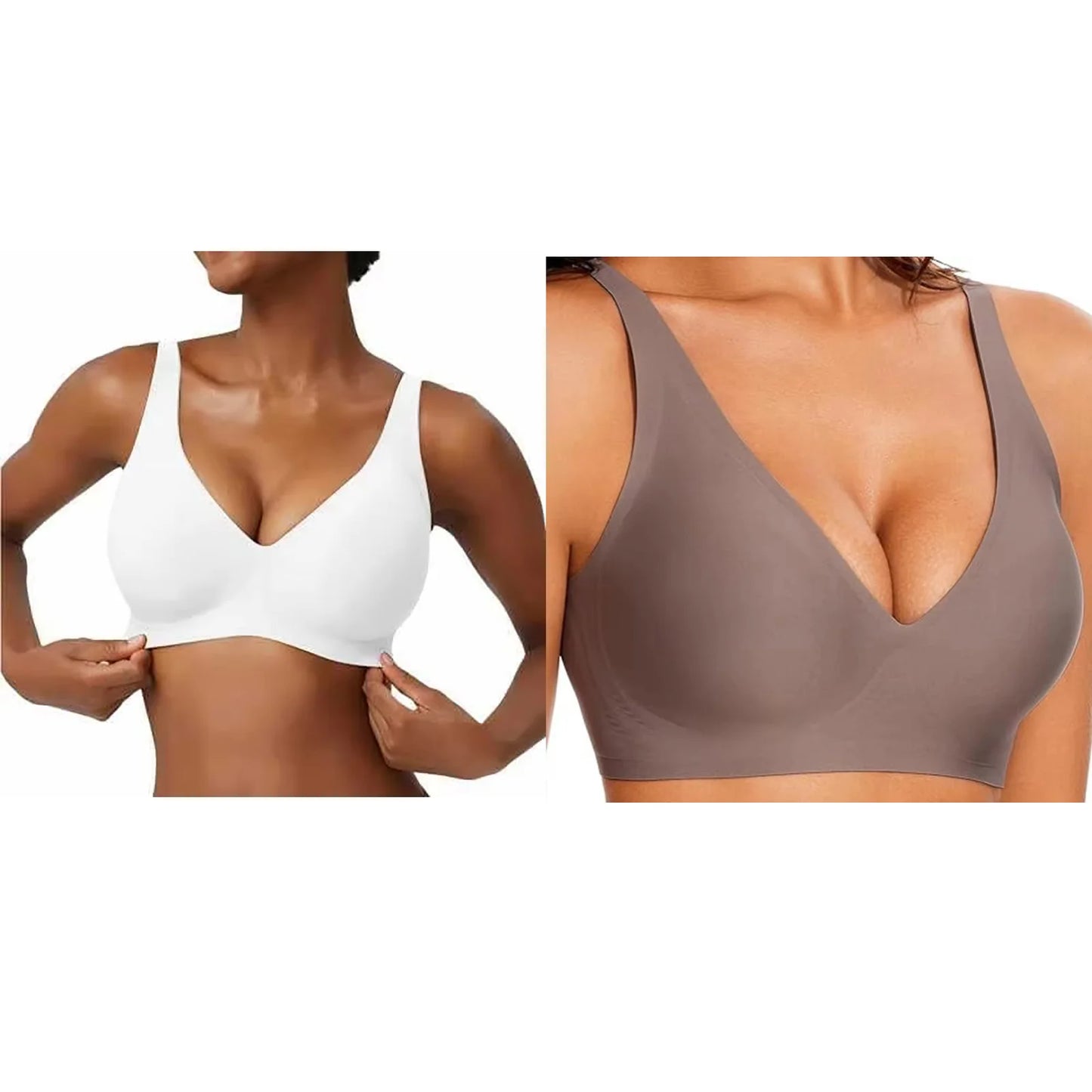 Women's Seamless Leopard Print Bra – Wire-Free Full Cup Push-Up | Breathable Everyday Bra