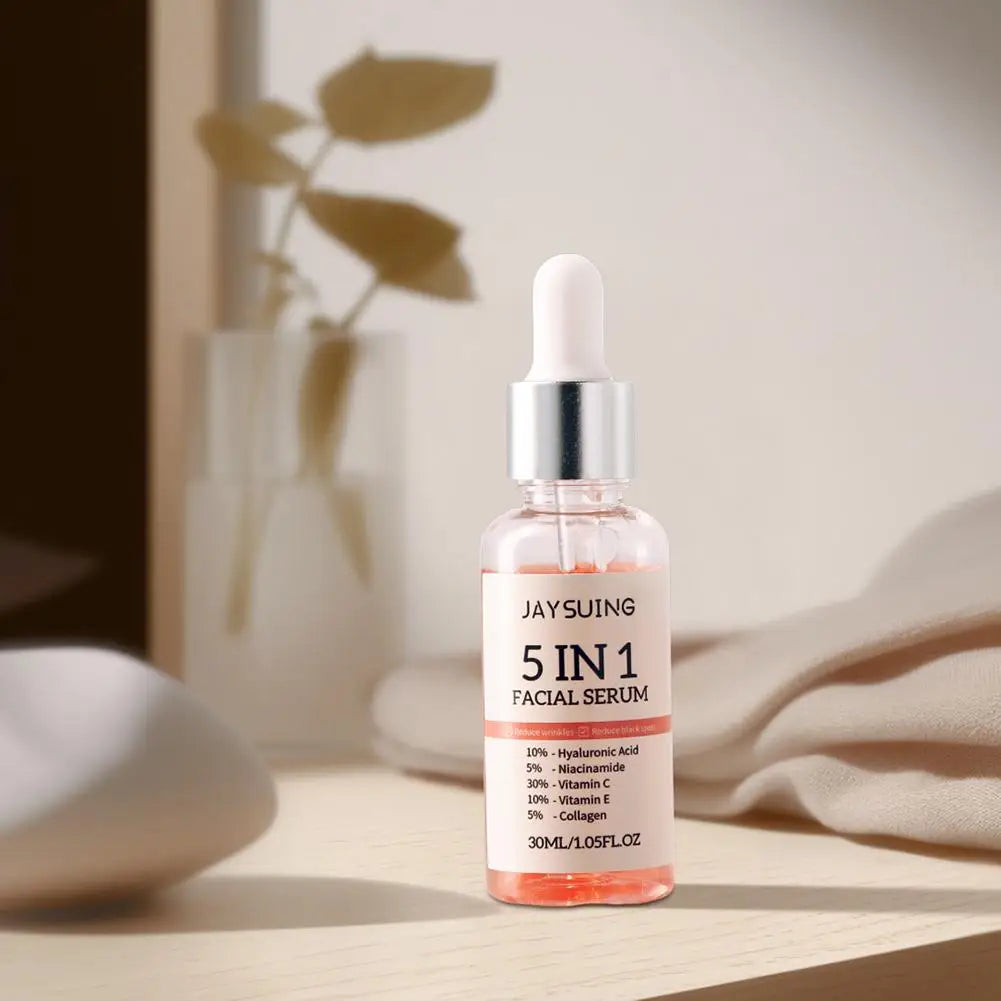 5-in-1 Vitamin C & Hyaluronic Acid Face Serum – Pore Minimizing, Brightening & Deep Moisturizing (30ml)