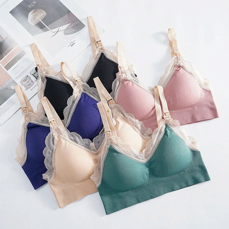 Women's Wireless Nursing Bra – Seamless Breathable Maternity Breastfeeding Bra
