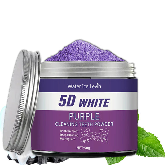 Purple Teeth Whitening Powder – Deep Cleaning, Fresh Breath & Natural Pearl Essence | 50g