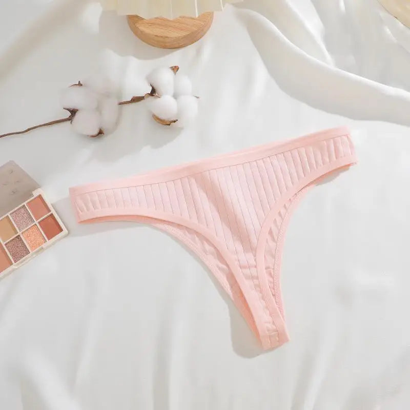 7Pcs/Set Cotton Thread Thongs Underwear Seamless Breathable Bikini T-Back G-Strings Panties Female Low Waist Sexy Lingerie S-XL