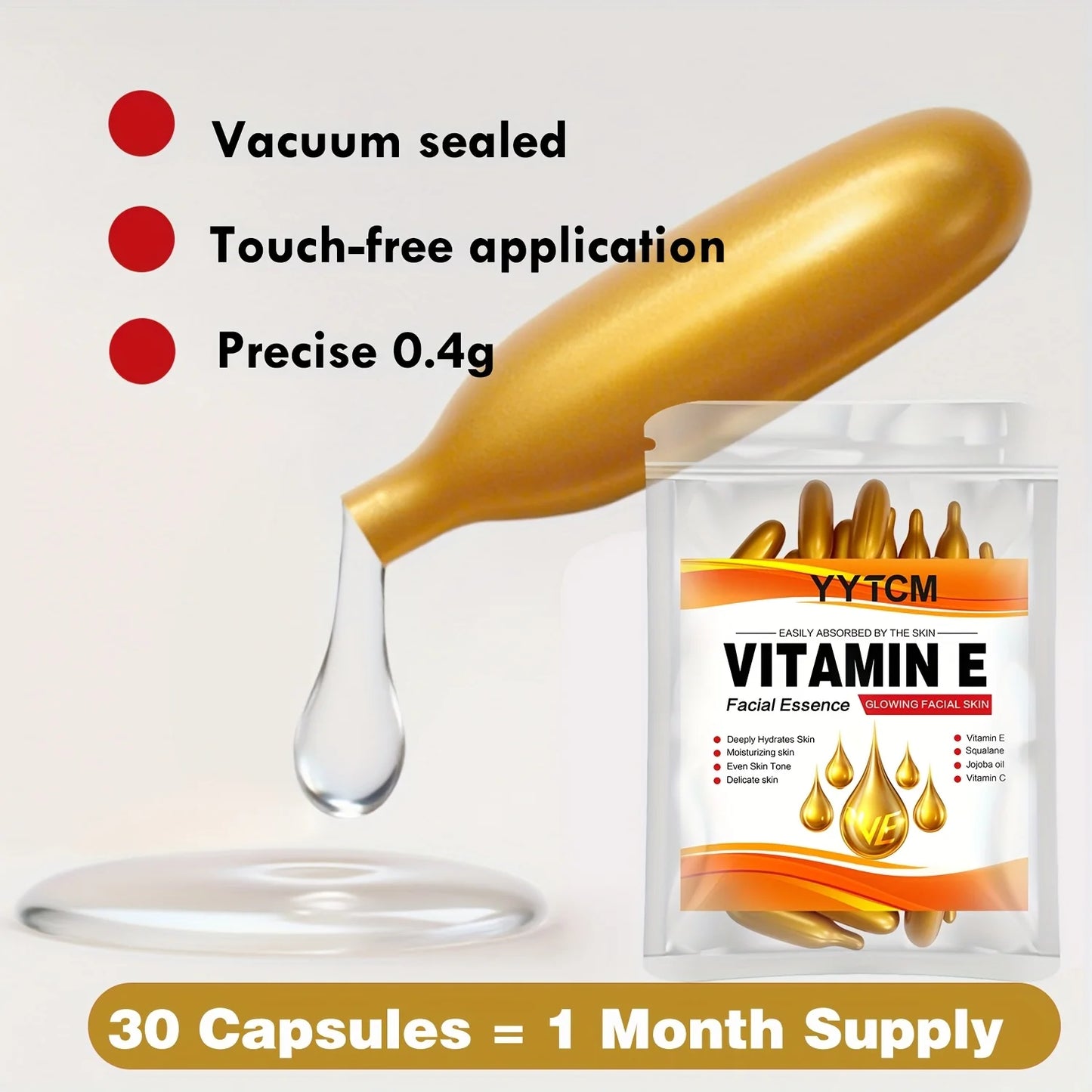 Vitamin E & Squalane Deep Moisturizing Capsule Essence – Brightening Face Serum