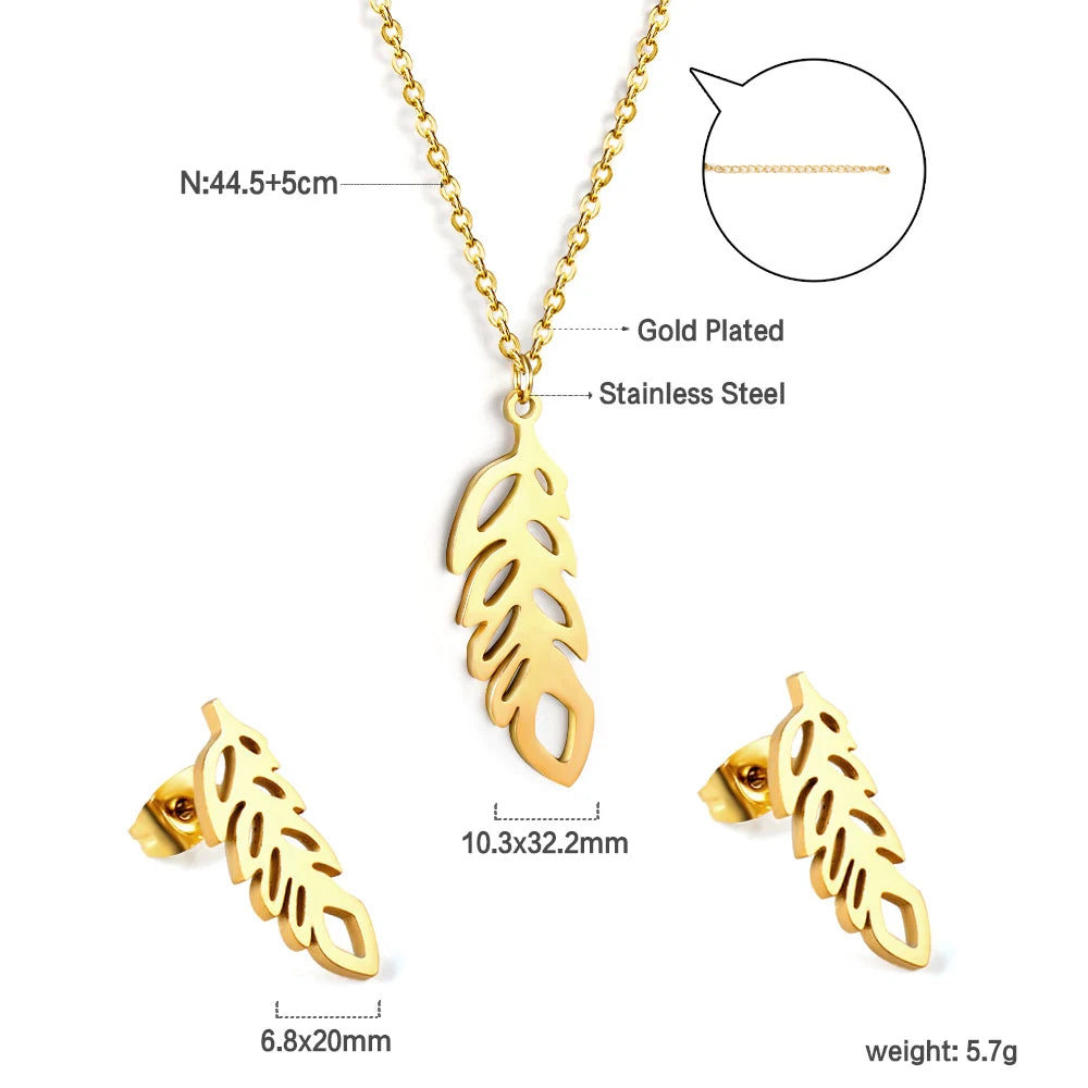 Tree of Life Jewelry Set – Stainless Steel Necklace & Earrings for Women