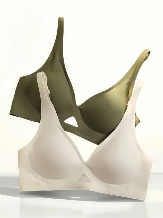 Women's Deep V Mesh Bralette – Wire-Free Push-Up with Removable Pads & U-Back (S–XL)