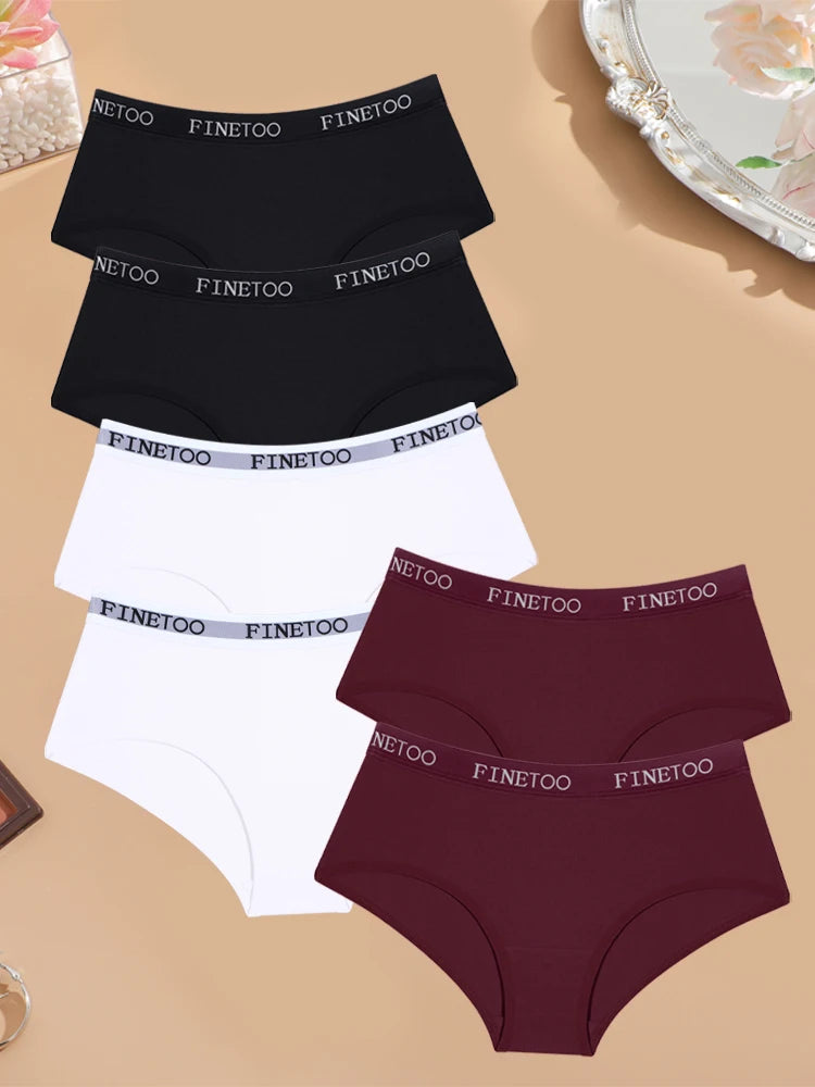 6-Pack Cotton Logo Waistband Bikini Briefs — Low-Rise Breathable Sport Panties
