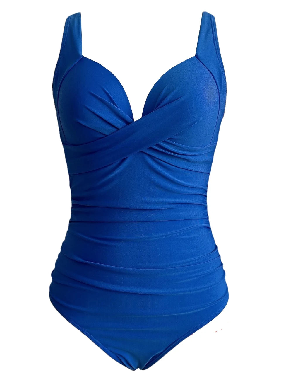 Ruched One-Piece Swimsuit for Women – Solid Color Bodysuit | Adjustable Straps | S–XXL