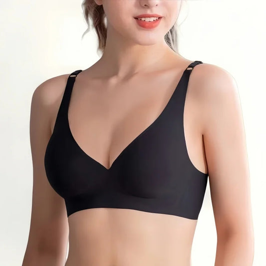 Women's Seamless Push-Up Bra – Wire-Free Deep V Bralette with Removable Pads (S–3XL)